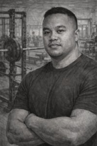 Spooky of the novel Street Ohana standing in a local gym in Las Vegas